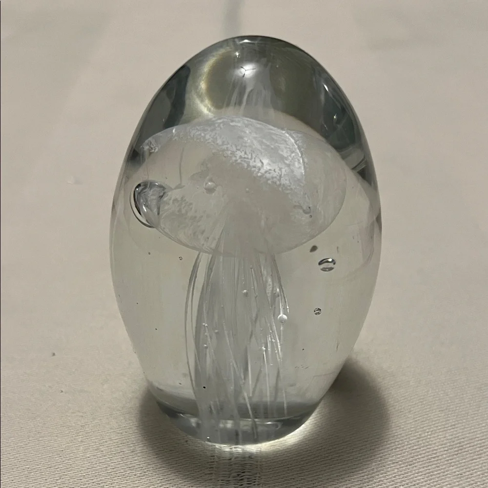 Glass Jellyfish Paperweight
